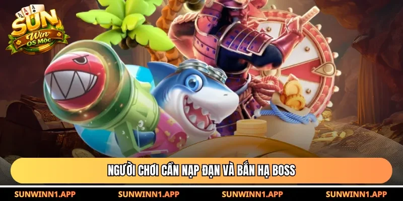 Người chơi cần nạp đạn và bắn hạ boss
